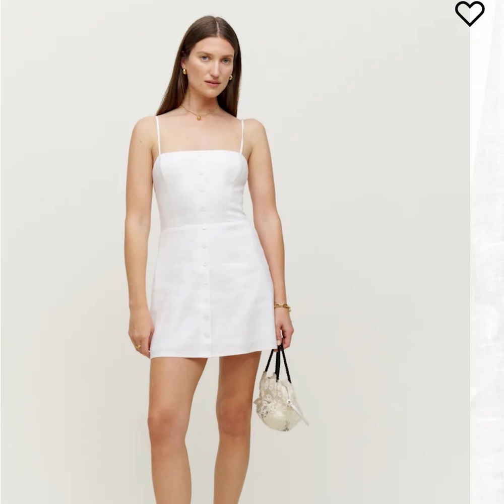 Reformation Huckleberry Linen Dress White - Size 8